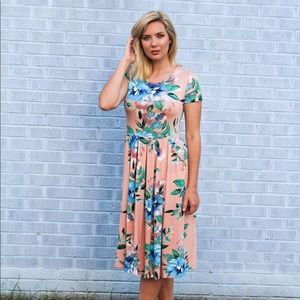 Peach Floral Dress